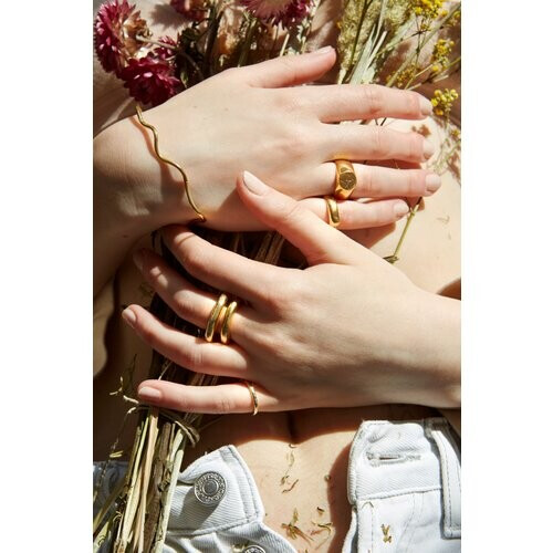 Nouare Jewelry dames vegan Ring Padma 2 Verguld
