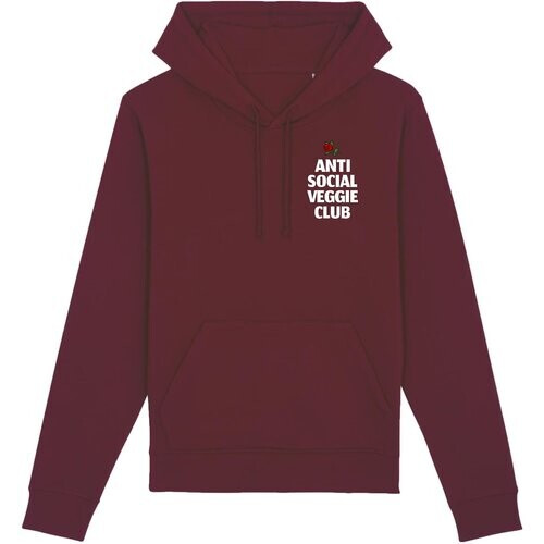 Oat Milk Club dames vegan Anti Social Veggie Club - Biokatoen Hoodie Bordeaux