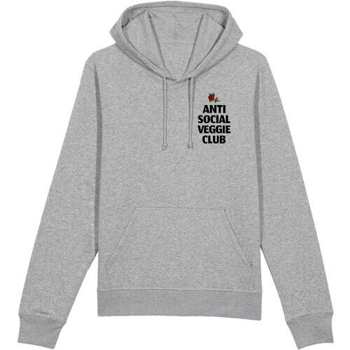Oat Milk Club dames vegan Anti Social Veggie Club - Biokatoen Hoodie Grijs