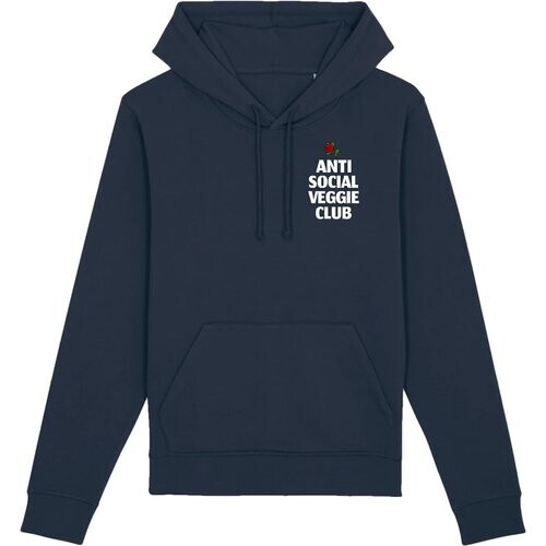 Oat Milk Club dames vegan Anti Social Veggie Club - Biokatoen Hoodie Navy