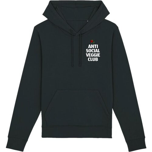 Oat Milk Club dames vegan Anti Social Veggie Club - Biokatoen Hoodie Zwart