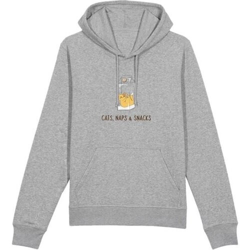 Oat Milk Club dames vegan Hoodie Cats, Naps & Snacks Grijs