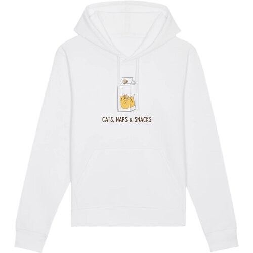 Oat Milk Club dames vegan Hoodie Cats, Naps & Snacks Wit