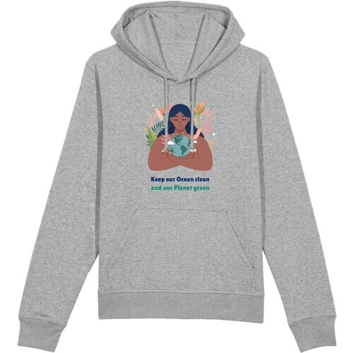 Oat Milk Club dames vegan Unisex Hoodie Green Planet - Grijs