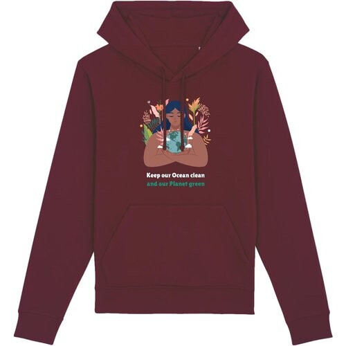 Oat Milk Club dames vegan Unisex Hoodie Green Planet - Maroon