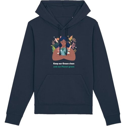 Oat Milk Club dames vegan Unisex Hoodie Green Planet - Navy