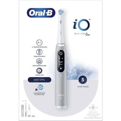 Oral-B iO 6N - Elektrische Tandenborstel - A.I. Poetsapp - Grijs
