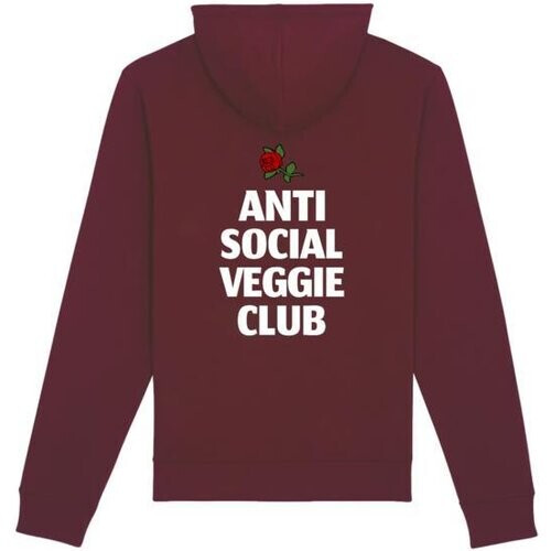 Plant Faced Clothing dames vegan Hoodie Anti Social Veggie Club Bordeaux