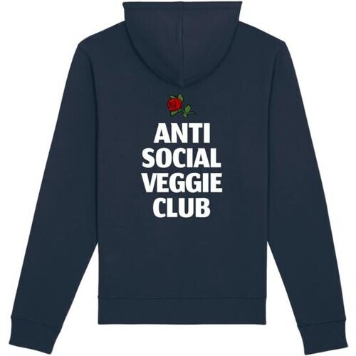 Plant Faced Clothing dames vegan Hoodie Anti Social Veggie Club Donkerblauw