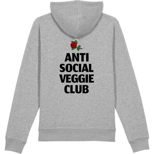 Plant Faced Clothing dames vegan Hoodie Anti Social Veggie Club Grijs