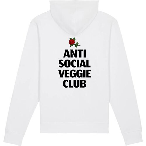 Plant Faced Clothing dames vegan Hoodie Anti Social Veggie Club Wit