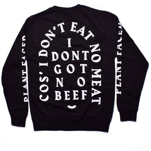 Plant Faced Clothing mannen vegan No Beef Sweater Unisex