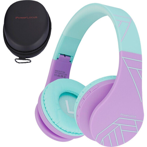 PowerLocus P1 - Kinder Koptelefoon Draadloos - Veilig volume 85 dB - Paars/Teal