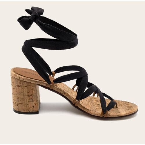Rarámuri dames vegan Sandalen Camila+ Kurk Zwart
