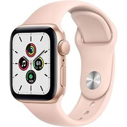 Refurbished Apple Watch SE 40 mm kast van goud aluminium met roze sportbandje [wifi]
