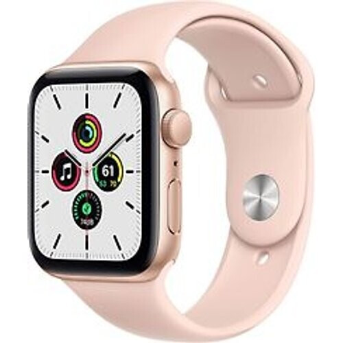 Refurbished Apple Watch SE 44 mm kast van goud aluminium met roze sportbandje [wifi]