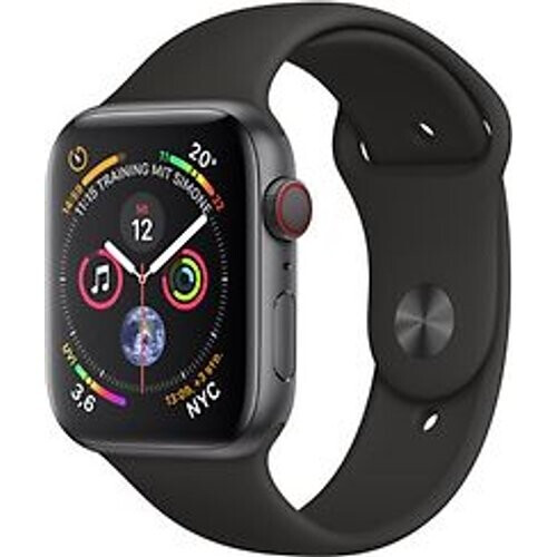 Refurbished Apple Watch Series 4 44 mm aluminium spacegrijs met sportarmband [wifi + cellular] zwart
