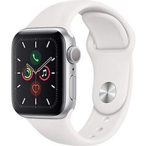 Refurbished Apple Watch Series 5 40 mm aluminium kast zilver op sportbandje wit [wifi]