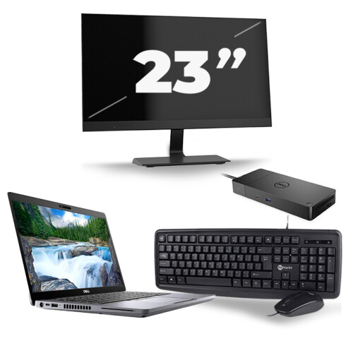 Refurbished Dell Latitude 5410 - Intel Core i5-10e Generatie - 14 inch - 8GB RAM - 256GB SSD - Windows 11 + 1x 23 inch Monitor