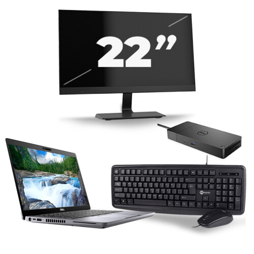 Refurbished Dell Latitude 5410 - Intel Core i5-10e Generatie - 14 inch - 8GB RAM - 256GB SSD - Windows 11 + 1x 22 inch Monitor