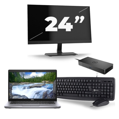 Refurbished Dell Latitude 5411 - Intel Core i5-10e Generatie - 14 inch - 8GB RAM - 256GB SSD - Windows 11 + 1x 24 inch Monitor