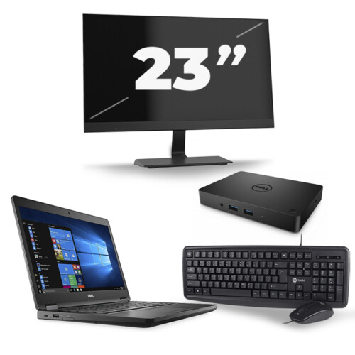 Refurbished Dell Latitude 5480 - Intel Core i5-6e Generatie - 14 inch - 8GB RAM - 256GB SSD - Windows 11 + 1x 23 inch Monitor