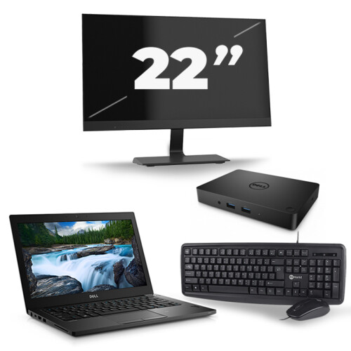 Refurbished Dell Latitude 5490 - Intel Core i5-7e Generatie - 14 inch - 8GB RAM - 256GB SSD - Windows 11 + 1x 22 inch Monitor