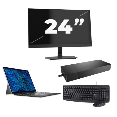 Refurbished Dell Latitude 7320 - Intel Core i5-11e Generatie - 13 inch - 16GB RAM - 256GB SSD - Windows 11 Home + 1x 24 inch Monitor