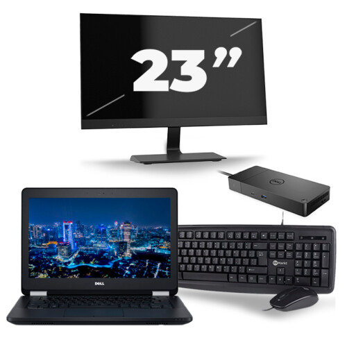 Refurbished Dell Latitude E5270 - Intel Core i5-6e Generatie - 12 inch - 8GB RAM - 256GB SSD - Windows 11 + 1x 23 inch Monitor