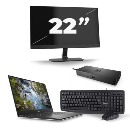 Refurbished Dell Precision 5540 - Intel Core i7-9e Generatie - 15 inch - 16GB RAM - 256GB SSD - Windows 11 + 1x 22 inch Monitor