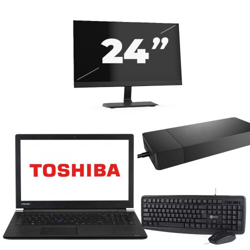 Refurbished Dynabook Satellite Pro A50-EC - Intel Core i3-8e Generatie - 15 inch - 8GB RAM - 256GB SSD - Windows 11 Home + 1x 24 inch Monitor