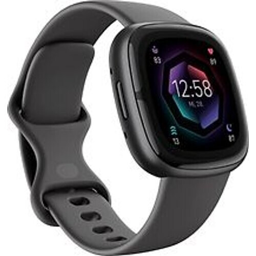 Refurbished Fitbit Sense 2 40 mm grafiet met een siliconen polsband nachtgrijs [wifi]