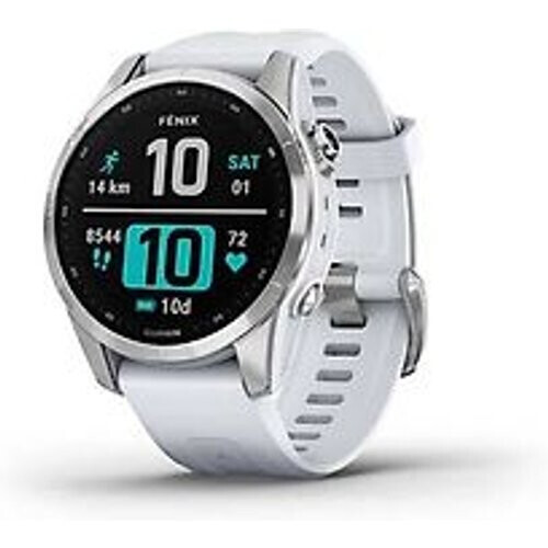 Refurbished Garmin Fenix 7S 42 mm zilver met whitestone band [wifi]