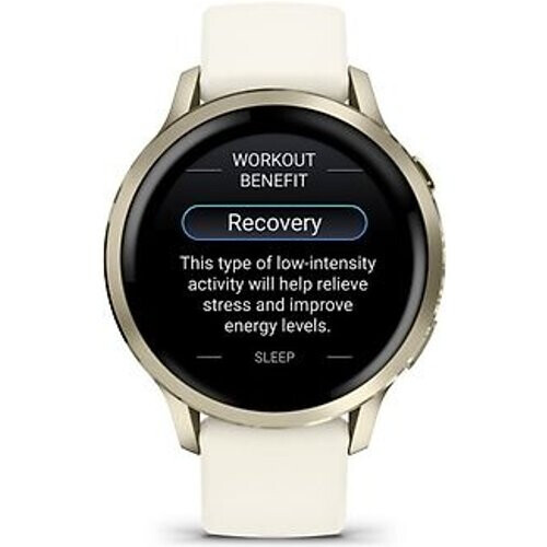 Refurbished Garmin Venu 4 41 mm goud met siliconenarmband beige [Wi-Fi]