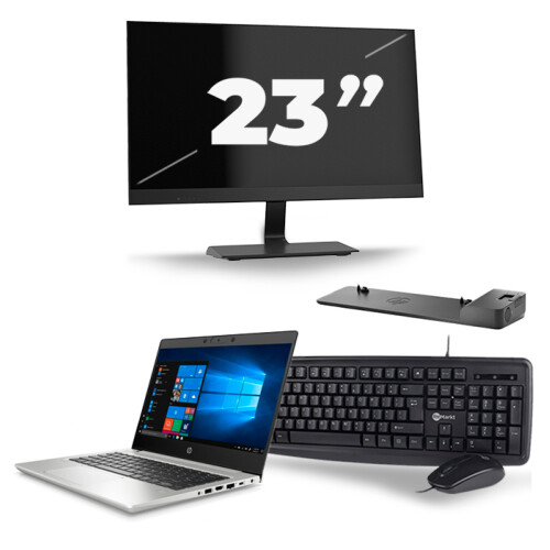 Refurbished HP ProBook 430 G7 - Intel Core i5-10e Generatie - 13 inch - 8GB RAM - 256GB SSD - Windows 11 + 1x 23 inch Monitor