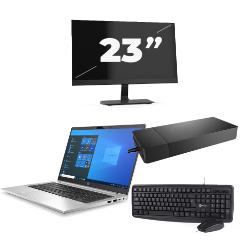 Refurbished HP ProBook 430 G8 - Intel Core i3-11e Generatie - 13 inch - 8GB RAM - 256GB SSD - Windows 11 Home + 1x 23 inch Monitor