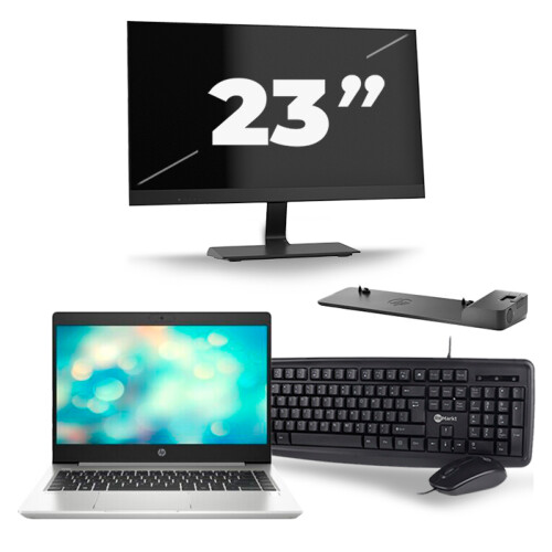 Refurbished HP ProBook 440 G7 - Intel Core i5-10e Generatie - 14 inch - 8GB RAM - 256GB SSD - Windows 11 + 1x 23 inch Monitor