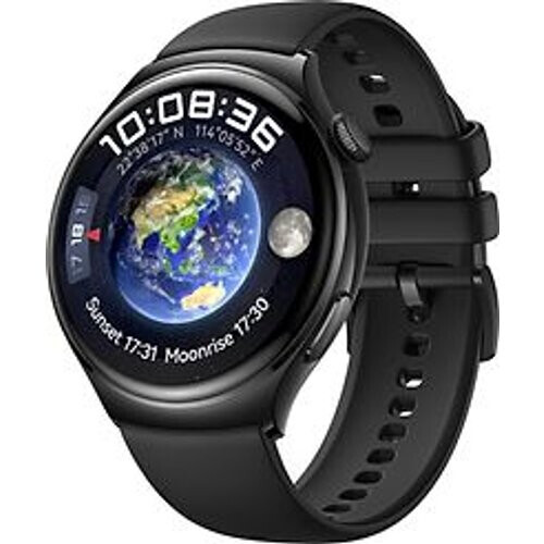 Refurbished Huawei Watch 4 Active 46 mm zwart met fluorelastomeer bandje zwart [wifi + 4G]