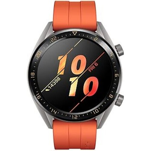 Refurbished Huawei Watch GT 46,5 mm grijs met siliconenarmband oranje [active edition]