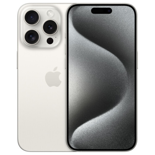 Refurbished iPhone 15 Pro 128 GB Titanium Wit Licht gebruikt