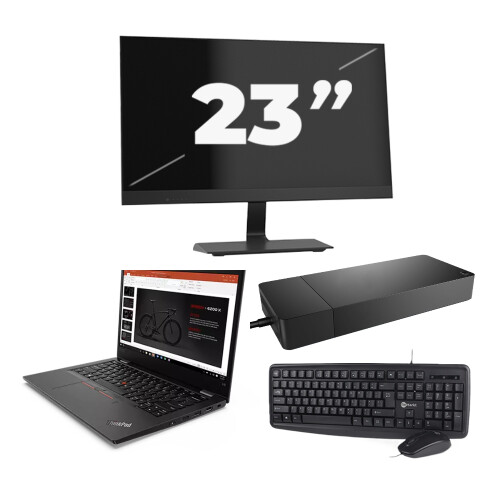 Refurbished Lenovo ThinkPad L13 G2 - Intel Core i5-11e Generatie - 13 inch - 8GB RAM - 256GB SSD - Windows 11 Home + 1x 23 inch Monitor