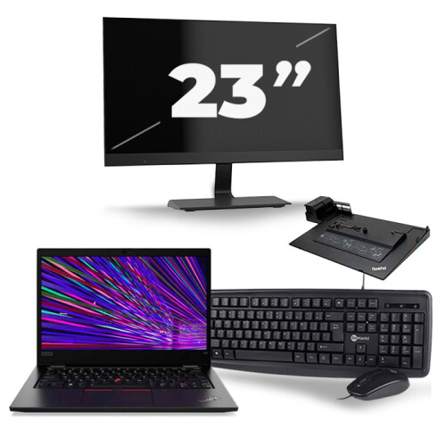 Refurbished Lenovo ThinkPad L13 - Intel Core i5-10e Generatie - 13 inch - 4GB RAM - 256GB SSD - Windows 11 + 1x 23 inch Monitor