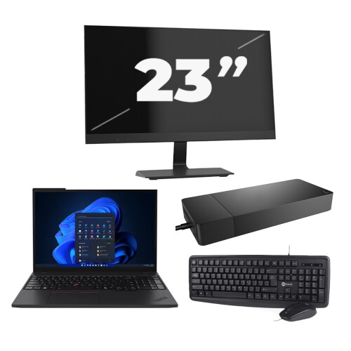Refurbished Lenovo ThinkPad T495 - AMD Ryzen 5 PRO 3500U - 14 inch - 16GB RAM - 256GB SSD - Windows 11 Home + 1x 23 inch Monitor