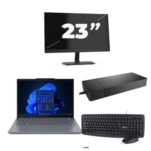 Refurbished Lenovo ThinkPad X13 - AMD Ryzen 3 PRO 4450U - 13 inch - 8GB RAM - 256GB SSD - Windows 11 Home + 1x 23 inch Monitor