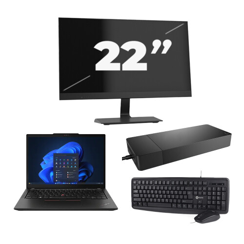 Refurbished Lenovo Thinkpad X13 - Intel Core i5-10e Generatie - 13 inch - 16GB RAM - 256GB SSD - Windows 11 + 1x 22 inch Monitor