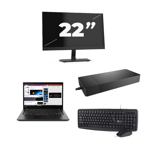 Refurbished Lenovo ThinkPad X395 - AMD Ryzen 5 PRO 3500U - 13 inch - 8GB RAM - 256GB SSD - Windows 11 Home + 1x 22 inch Monitor