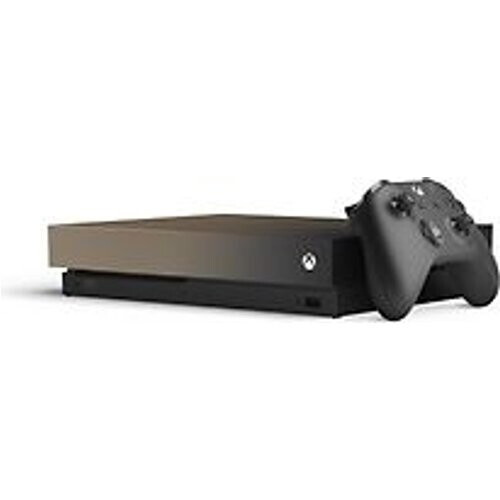 Refurbished Microsoft Xbox One X 1 TB [Battlefield V Gold Rush Special Edition incl. draadloze controller, zonder spel] goud