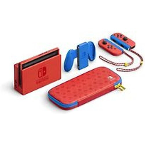Refurbished Nintendo Switch 32 GB [Mario Red & Blue Edition incl. Controller rood en draagtas, console zonder spel] rood blauw