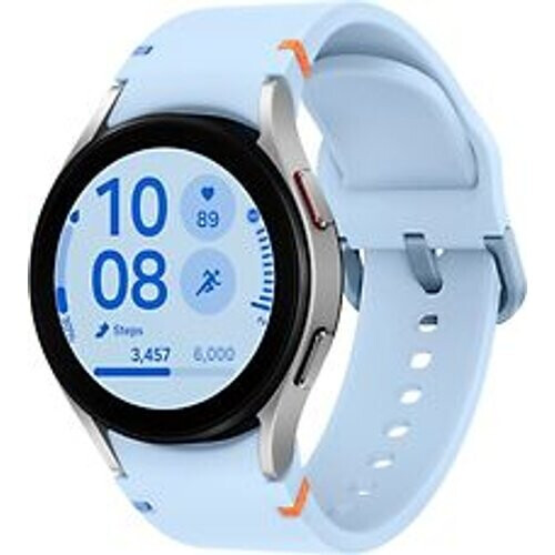 Refurbished Samsung Galaxy Watch FE 40mm aluminium kast zilver op siliconen bandje blauw [wifi]