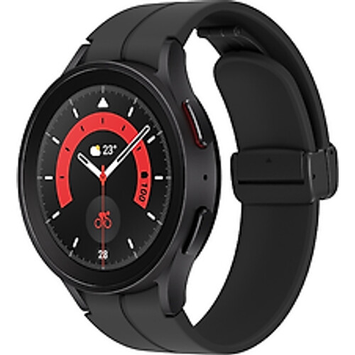 Refurbished Samsung Galaxy Watch5 Pro 45 mm horlogekast van Black Titanium op Graphite D-Buckle Sport Band M/L [Wi-Fi + 4G]